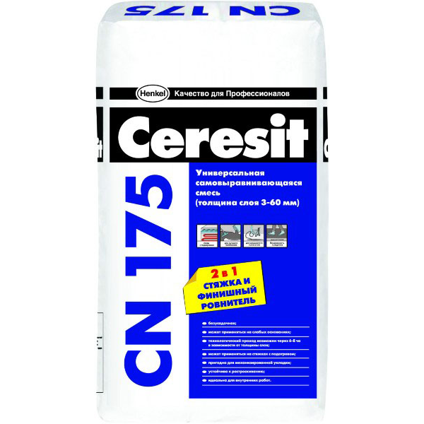 Пол наливной для внутреннего и внешнего применения Ceresit CN 175 20 кг