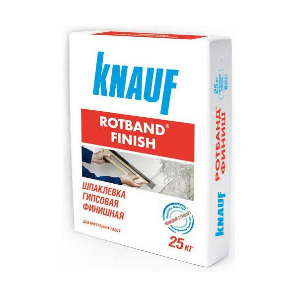 Шпатлевка для внутреннего применения гипсовая Knauf rotband finish белый 25 кг