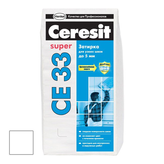 Затирка для швов для внутреннего применения Ceresit CE33 белый 2 кг