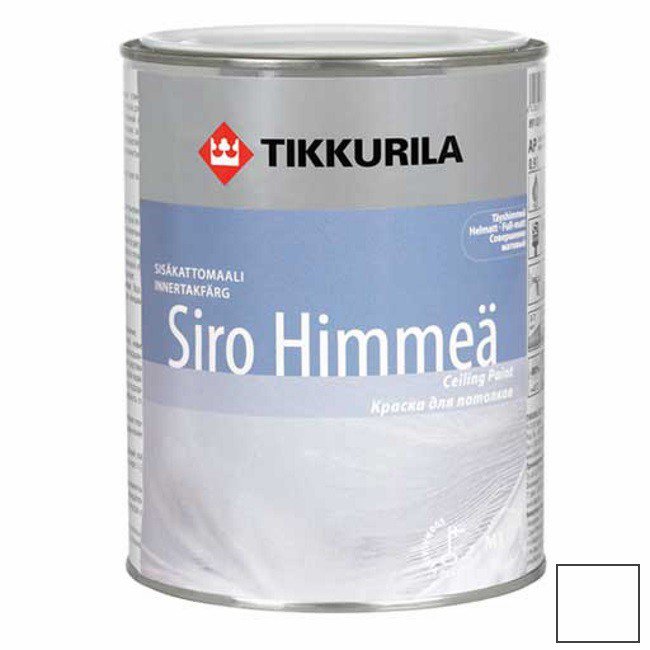 Краска для интерьеров TIKKURILA SIRO HIMMEA (СИРО МАТ) матовая белая 0.9л