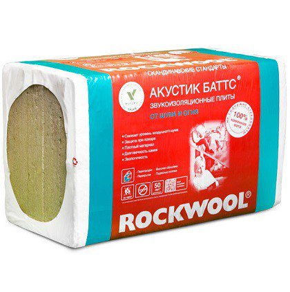 Rockwool Акустик Баттс 1000х600х100 мм 5 штук в упаковке