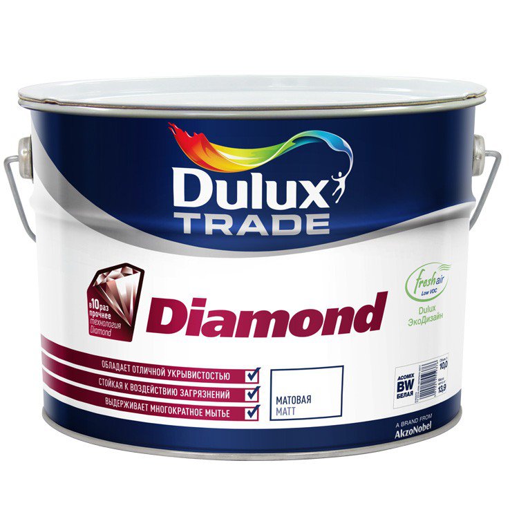 Краска для потолка DULUX diamond matt 5 л