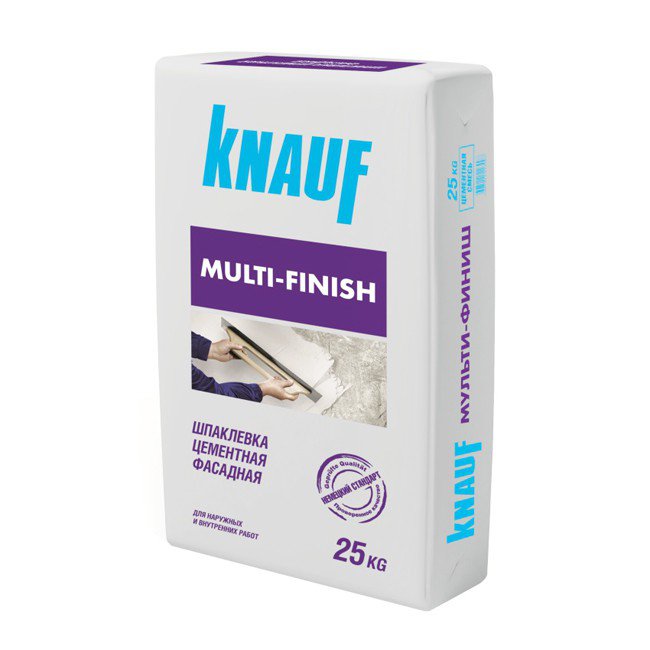 Шпатлевка для внутреннего и внешнего применения цементная Knauf multi finish серый 25 кг
